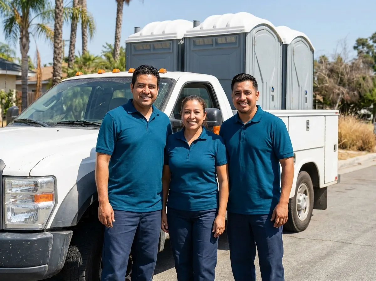 Safe Site Portable Toilet Services portable toilet rentals team in Tarzana, CA